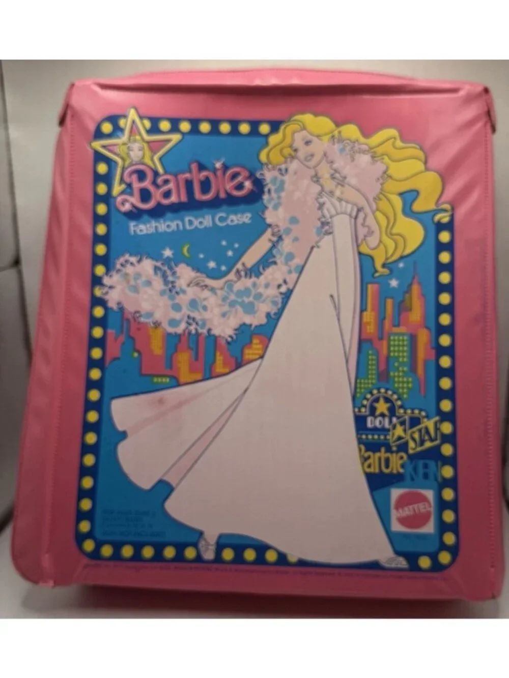 Vintage 1977 Mattel Barbie Fashion Doll Pink Carrying Case  No. 1002